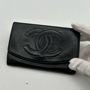 CHANEL Black Leather Wallet